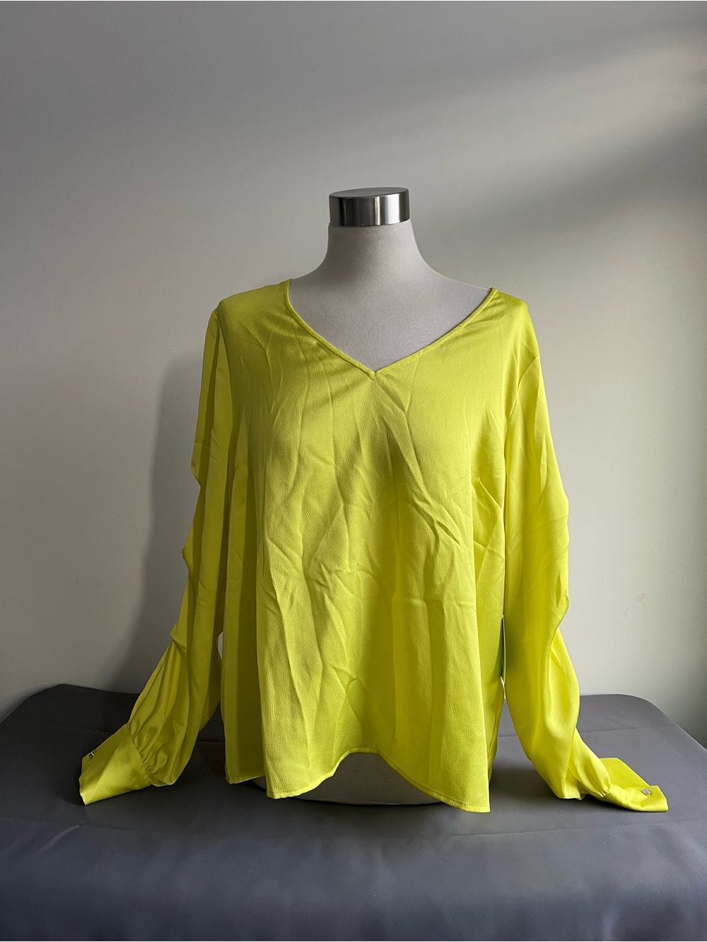 CeCe Floral Whimsy V-Neck Long Sleeve Blouse XL NWT